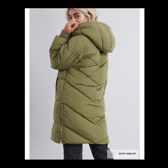 Garage Puff Parka in Olive - Picture 2 of 14
